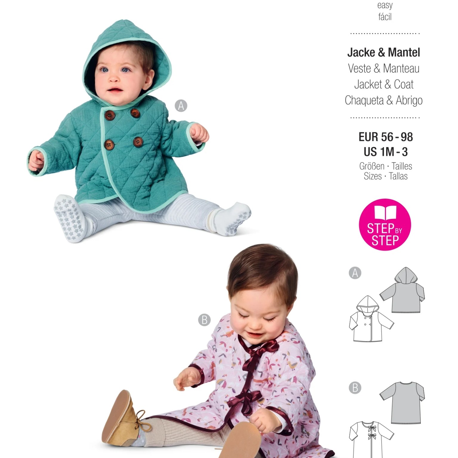 Burda Kids sewing pattern Baby Jacket & Coat #9270 Burda Kids sewing pattern Baby Jacket & Coat #9270