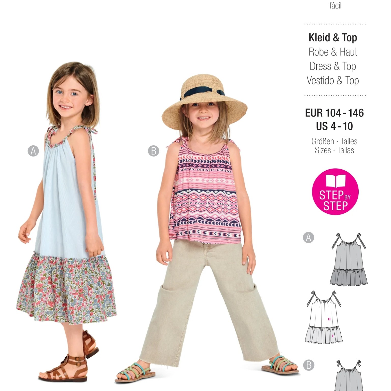 Burda Kids sewing pattern Girls Dress & Top #9280 Burda Kids sewing pattern Girls Dress & Top #9280