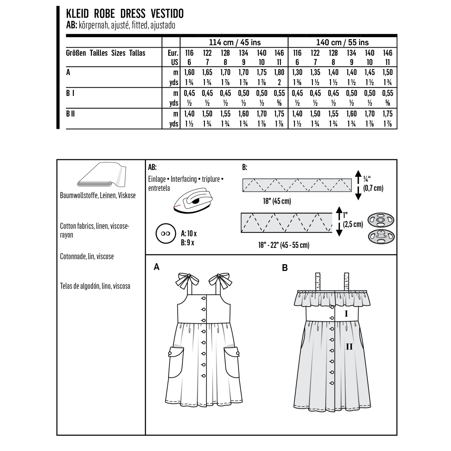 Burda Kids sewing pattern Girls Dresses #9304