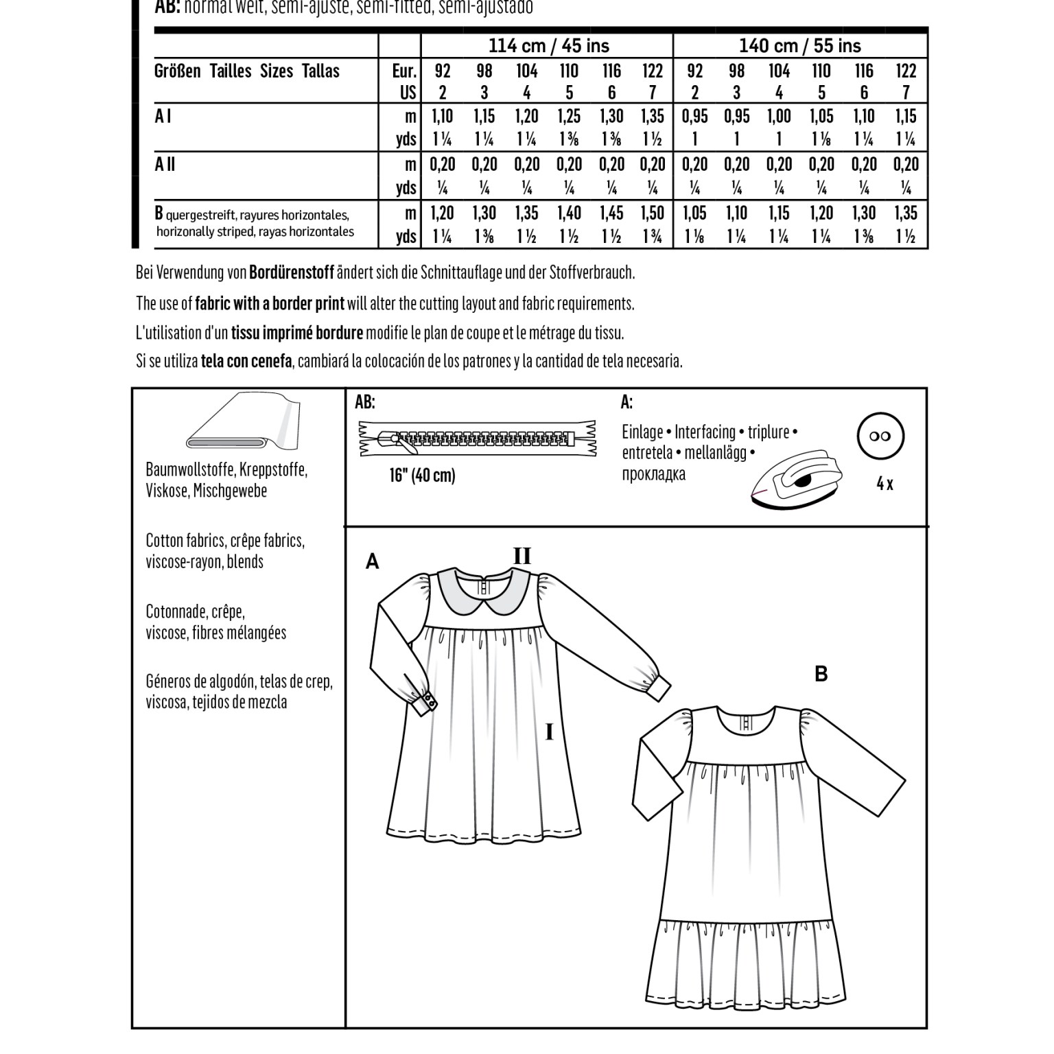 Burda Kids sewing pattern Girls Dresses #9305