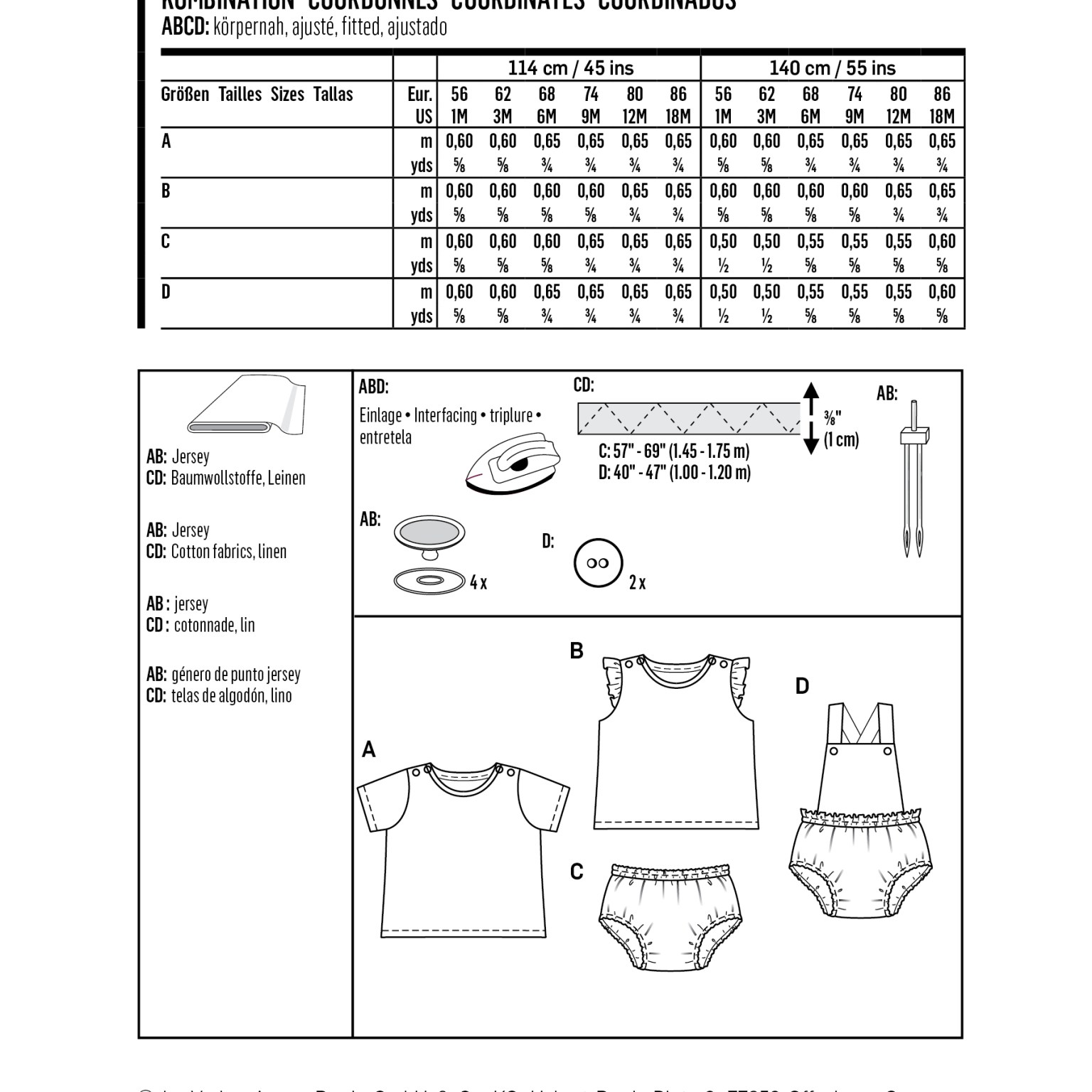 Burda Kids sewing pattern Baby Coordinates #9316