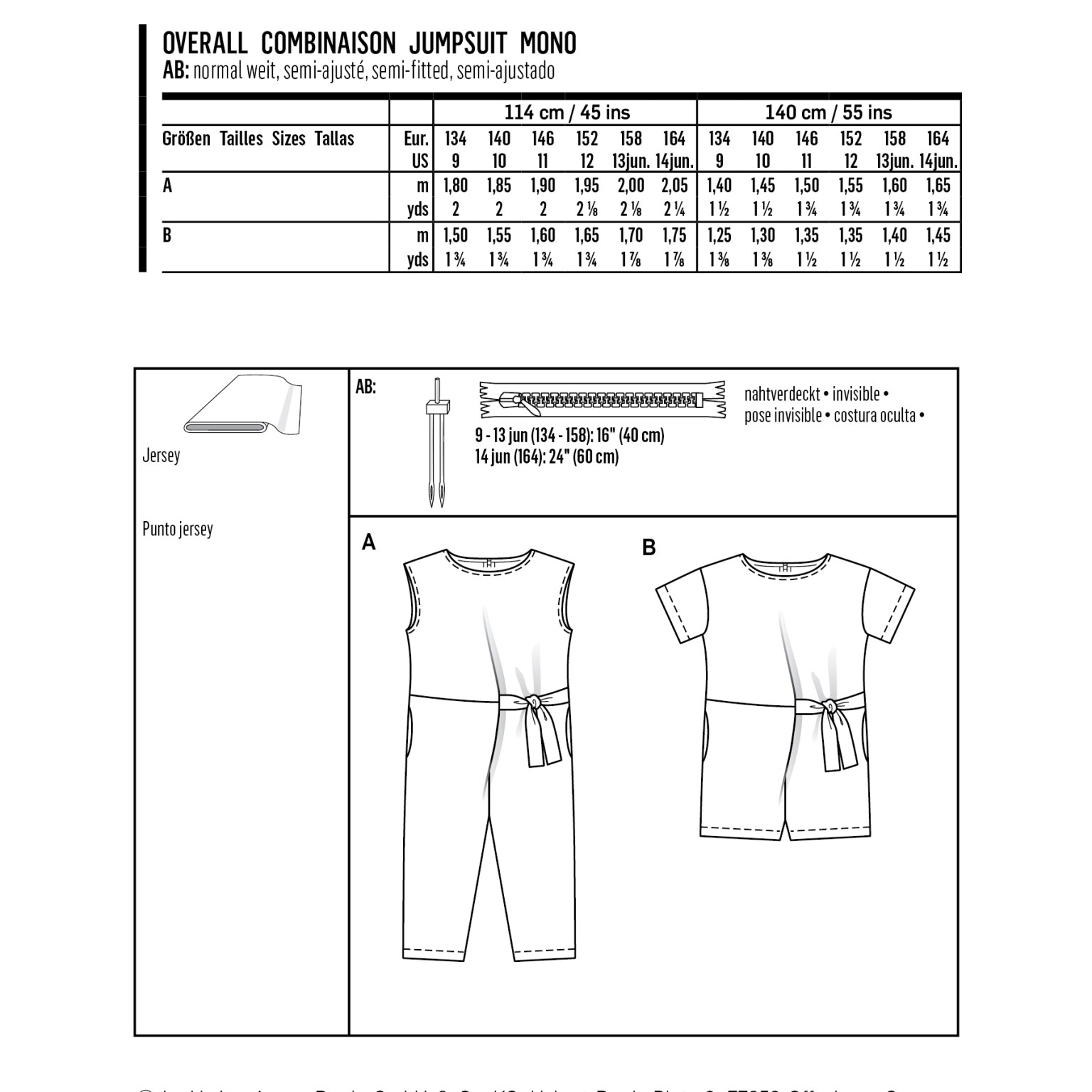 Burda Kids sewing pattern Girls Jumpsuits #9325