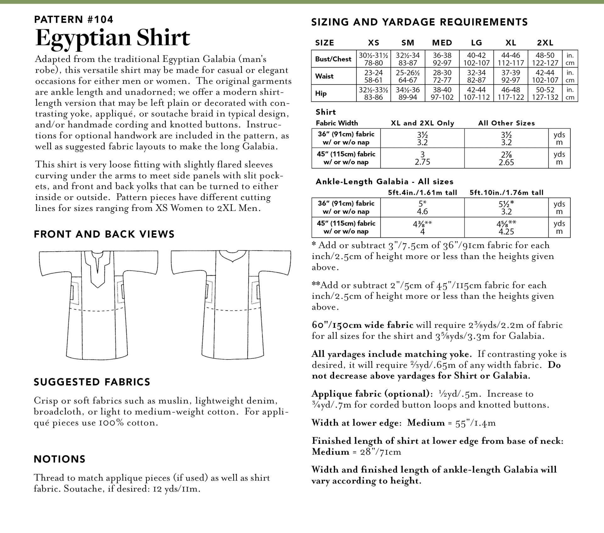 104 Egyptian Shirt 104 Egyptian Shirt
