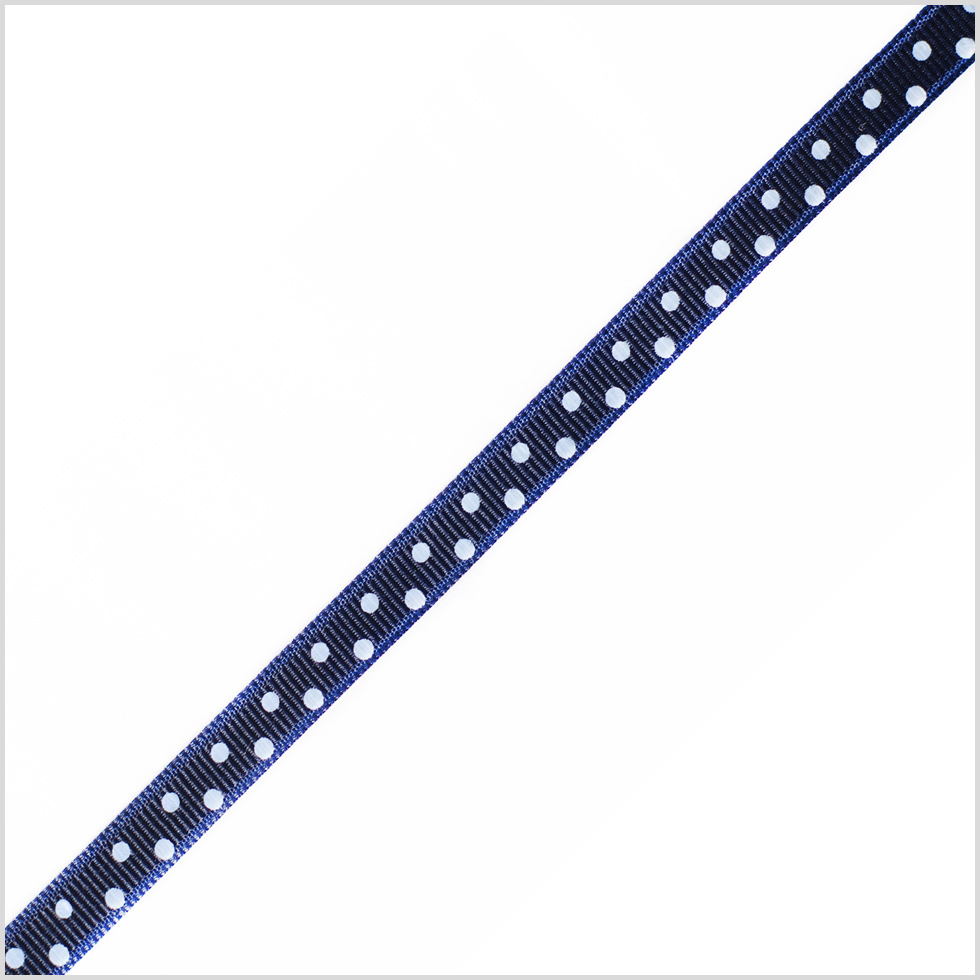 3/8″ Navy Polka Dot Grosgrain Ribbon 3/8″ Navy Polka Dot Grosgrain Ribbon