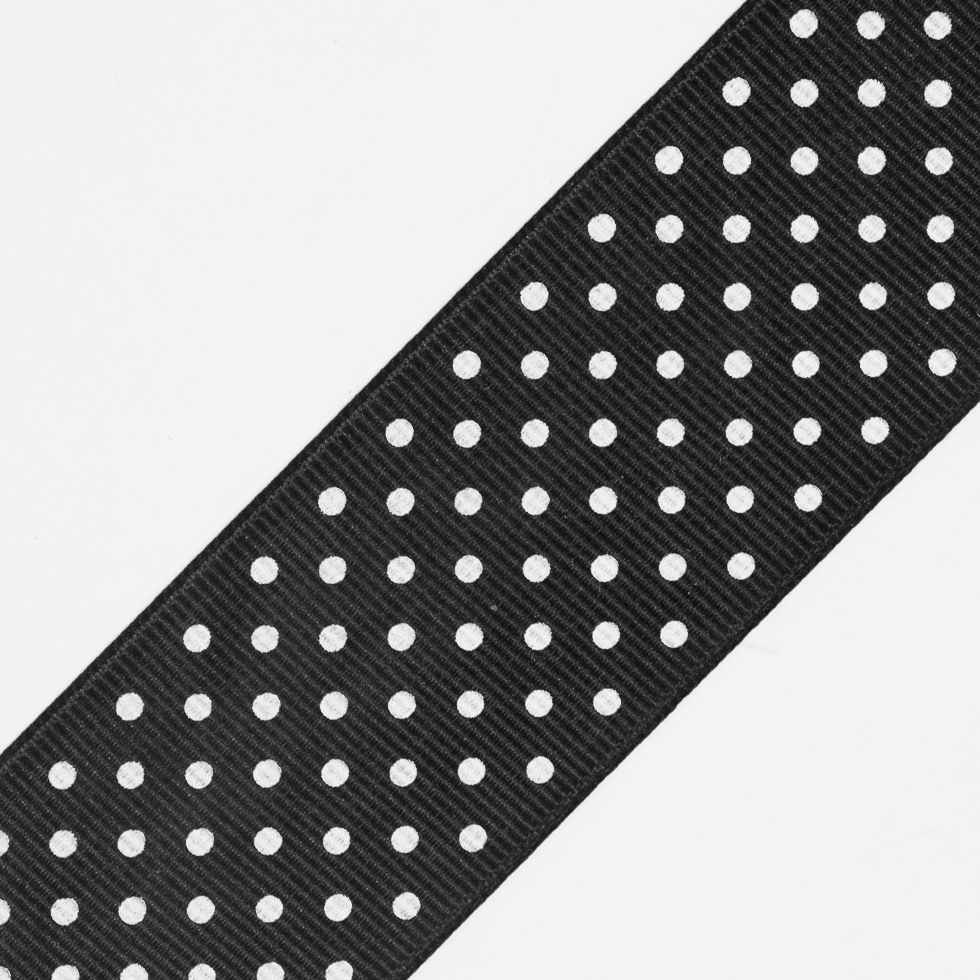 Black Polka Dot Grosgrain Ribbon