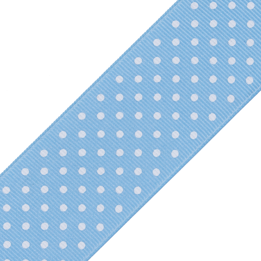 Blue Polka Dot Grosgrain Ribbon