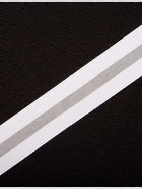 White Reflective Grosgrain Ribbon White Reflective Grosgrain Ribbon