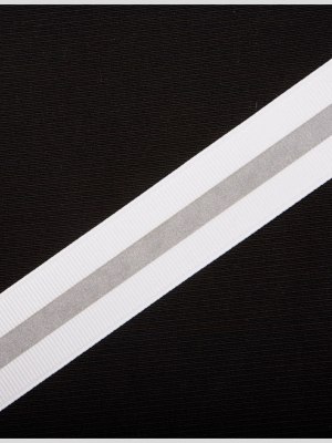 White Reflective Grosgrain Ribbon White Reflective Grosgrain Ribbon