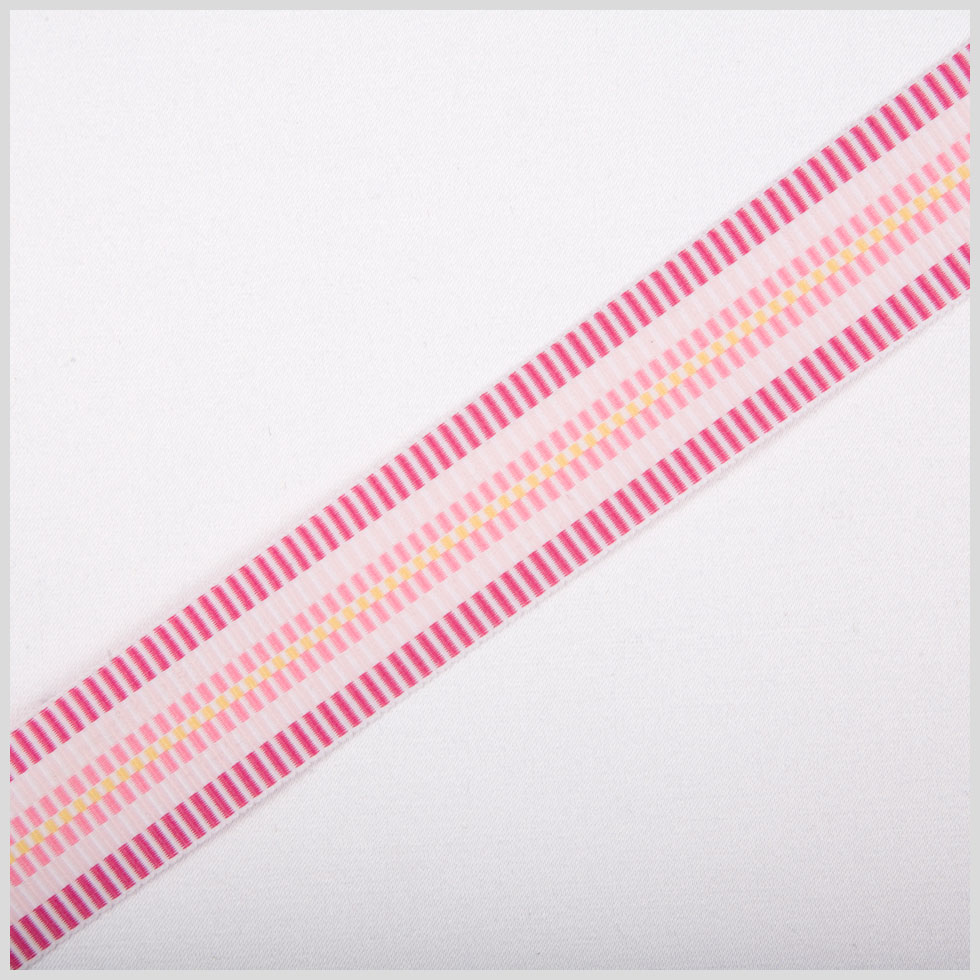 Pink/Yellow/White Striped Grosgrain Ribbon Pink/Yellow/White Striped Grosgrain Ribbon