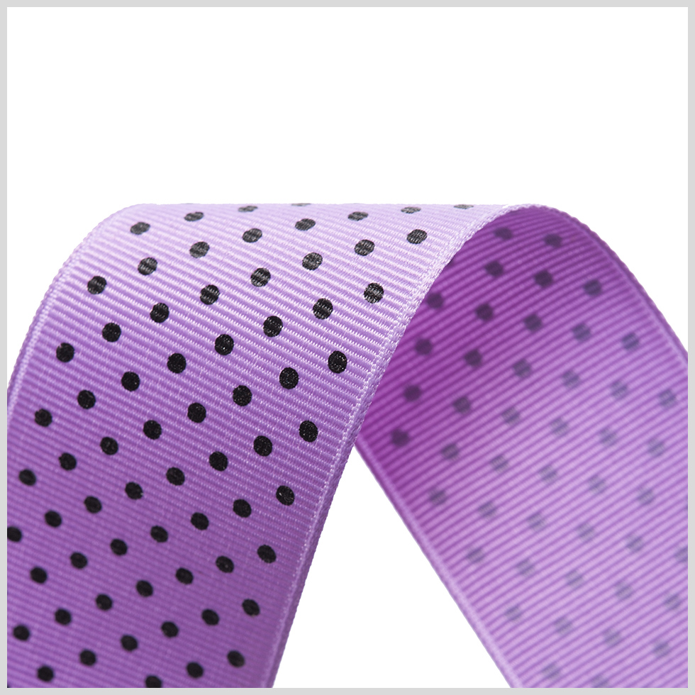 1.5" Dark Orchid Polka Dot Grosgrain Ribbon