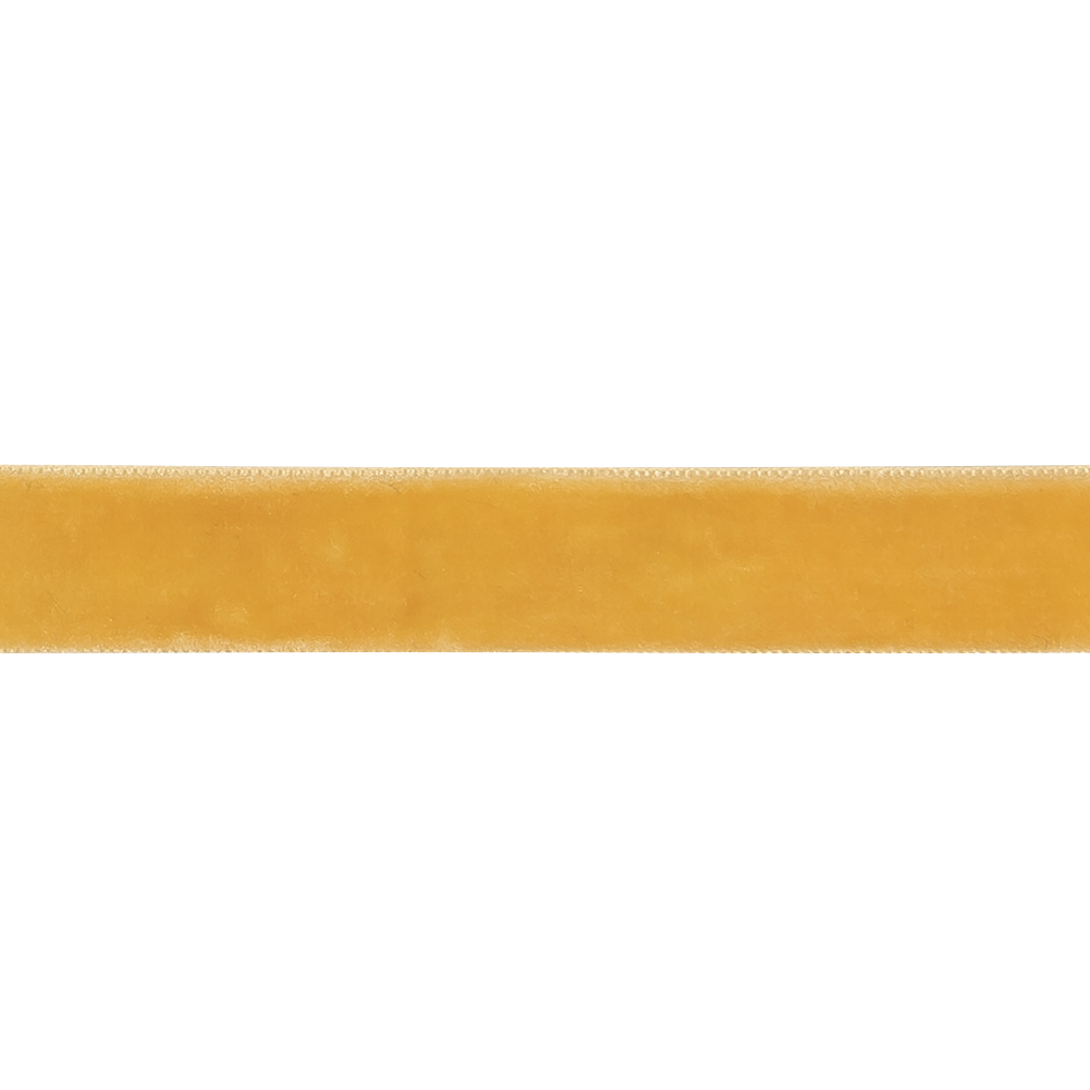Yellow Single Face Velvet Ribbon - 0.625"