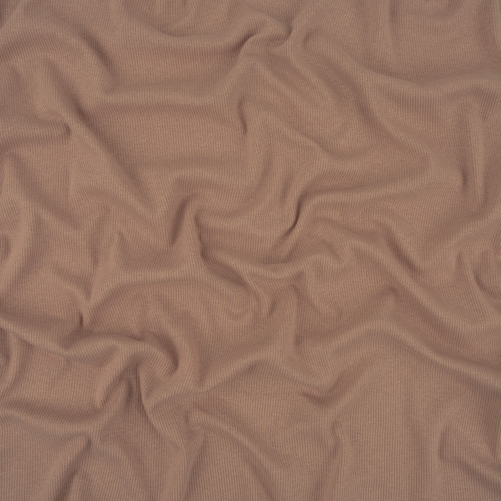 Shell Pink Cotton and Polyester 2×2 Rib Knit Shell Pink Cotton and Polyester 2×2 Rib Knit