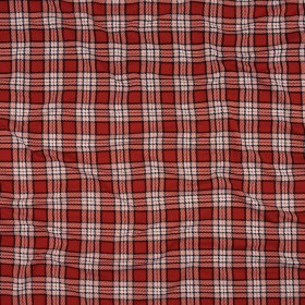 Samba Red and Pink Plaid Stretch Polyester Jersey Samba Red and Pink Plaid Stretch Polyester Jersey