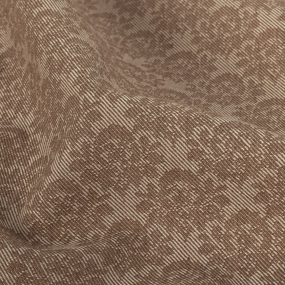 Beige and Tan Roses Cotton Jacquard Twill Beige and Tan Roses Cotton Jacquard Twill