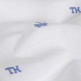 Tommy Hilfiger White and French Blue Palm Trees Embroidered Cotton Woven Tommy Hilfiger White and French Blue Palm Trees Embroidered Cotton Woven