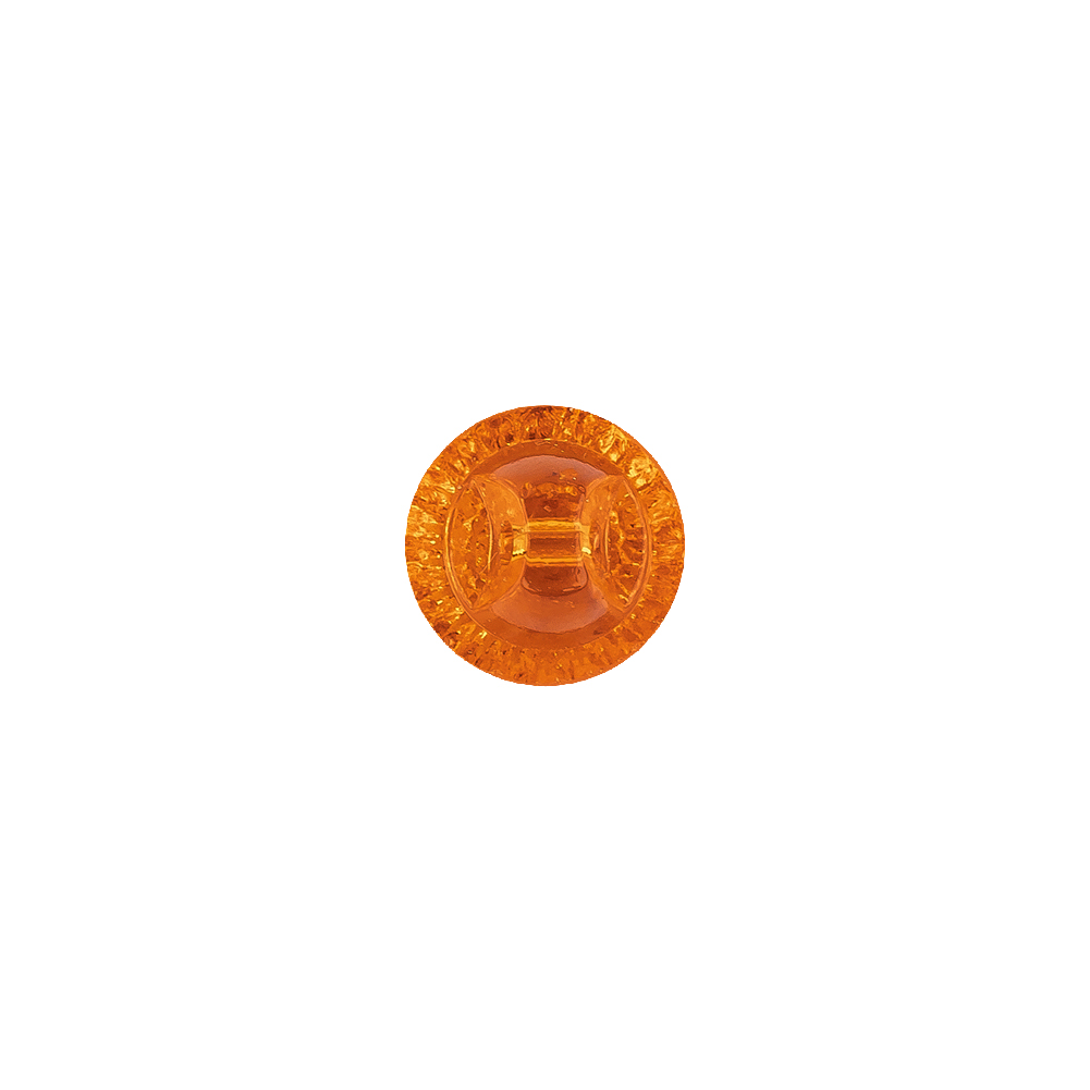 Translucent Vibrant Orange Abstract Radiating Shank Back Glass Button - 16L/10mm