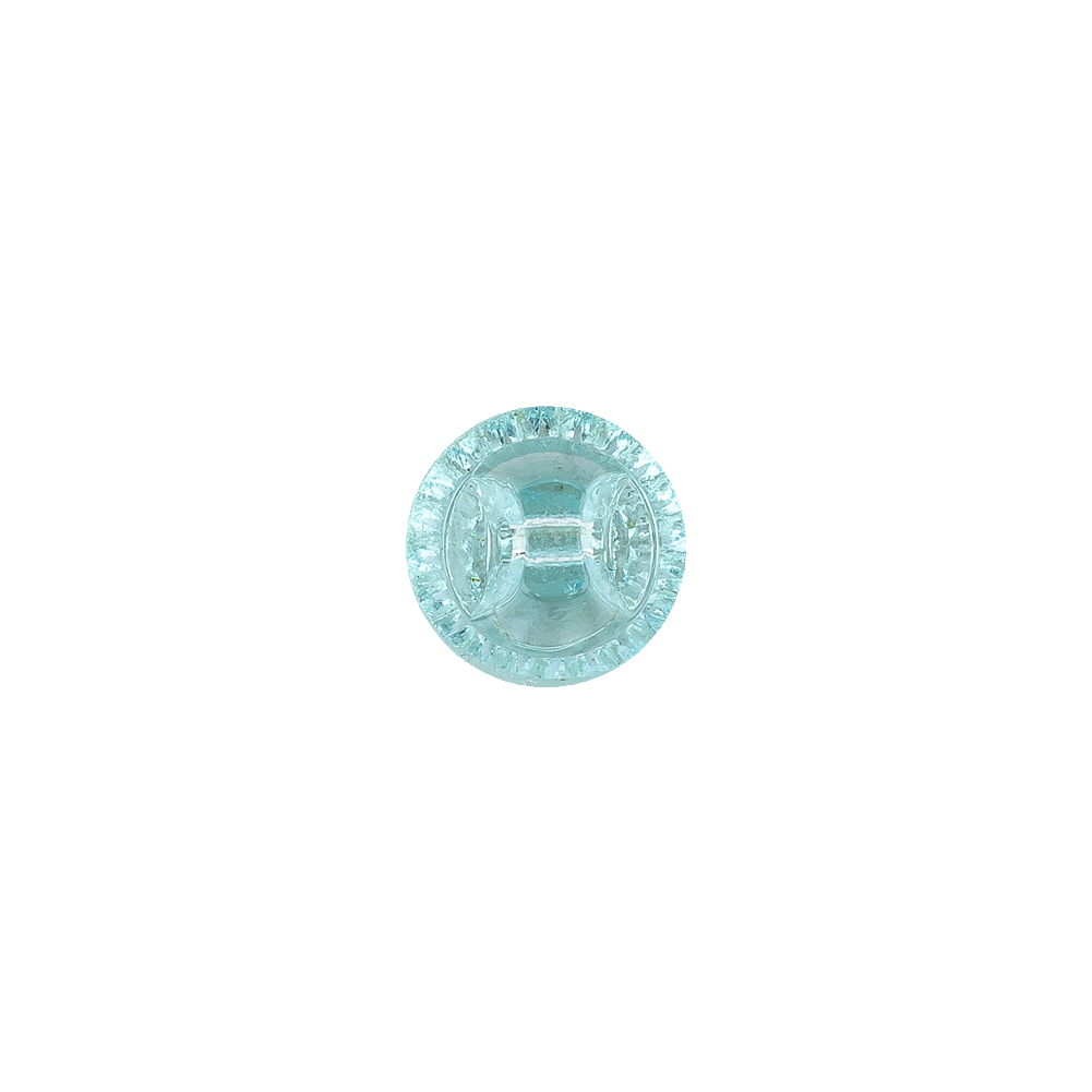 Translucent Pale Turquoise Abstract Radiating Shank Back Glass Button - 16L/10mm