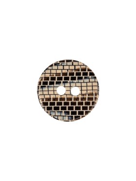 Italian Frosted Almond, Gray and Brown Brick Patterned 2-Hole Smooth Top Plastic Button – 20L/12.5mm Italian Frosted Almond, Gray and Brown Brick Patterned 2-Hole Smooth Top Plastic Button – 20L/12.5mm