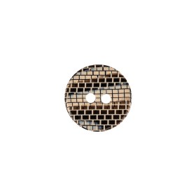 Italian Frosted Almond, Gray and Brown Brick Patterned 2-Hole Smooth Top Plastic Button – 20L/12.5mm Italian Frosted Almond, Gray and Brown Brick Patterned 2-Hole Smooth Top Plastic Button – 20L/12.5mm