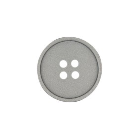 Italian Matte Gray Metal-look 4-Hole Plastic Button – 32L/20mm Italian Matte Gray Metal-look 4-Hole Plastic Button – 32L/20mm