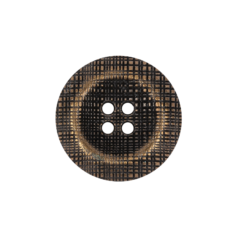 Italian Bronze Textured Inkwell 4-Hole Metal Button – 36L/23mm Italian Bronze Textured Inkwell 4-Hole Metal Button – 36L/23mm