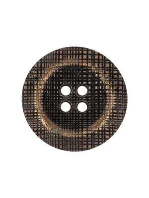 Italian Bronze Textured Inkwell 4-Hole Metal Button – 36L/23mm Italian Bronze Textured Inkwell 4-Hole Metal Button – 36L/23mm