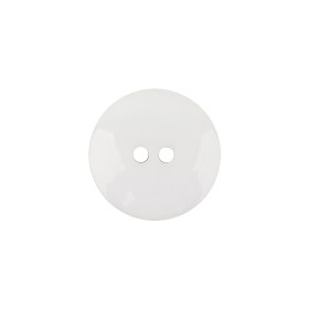 Italian White Low Convex 2-Hole Plastic Button – 28L/18mm Italian White Low Convex 2-Hole Plastic Button – 28L/18mm