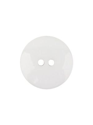 Italian White Low Convex 2-Hole Plastic Button – 28L/18mm Italian White Low Convex 2-Hole Plastic Button – 28L/18mm