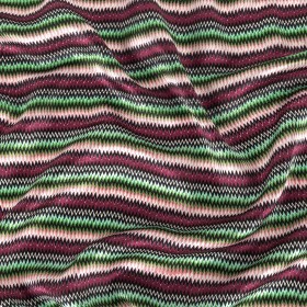 Pink and Green Zig Zag Stripes Silk Charmeuse Pink and Green Zig Zag Stripes Silk Charmeuse