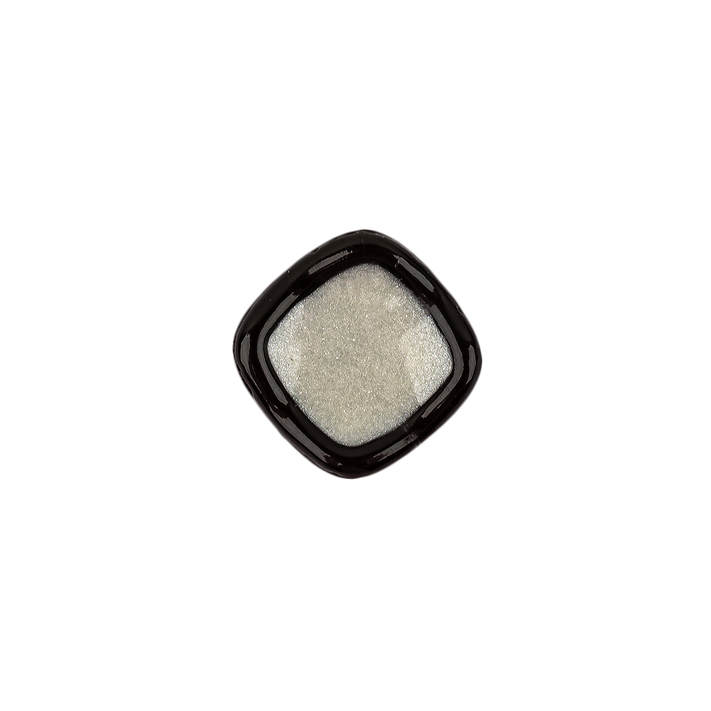 Speckled White and Black Enameled Shank Back Glass Button – 22L/14mm Speckled White and Black Enameled Shank Back Glass Button – 22L/14mm