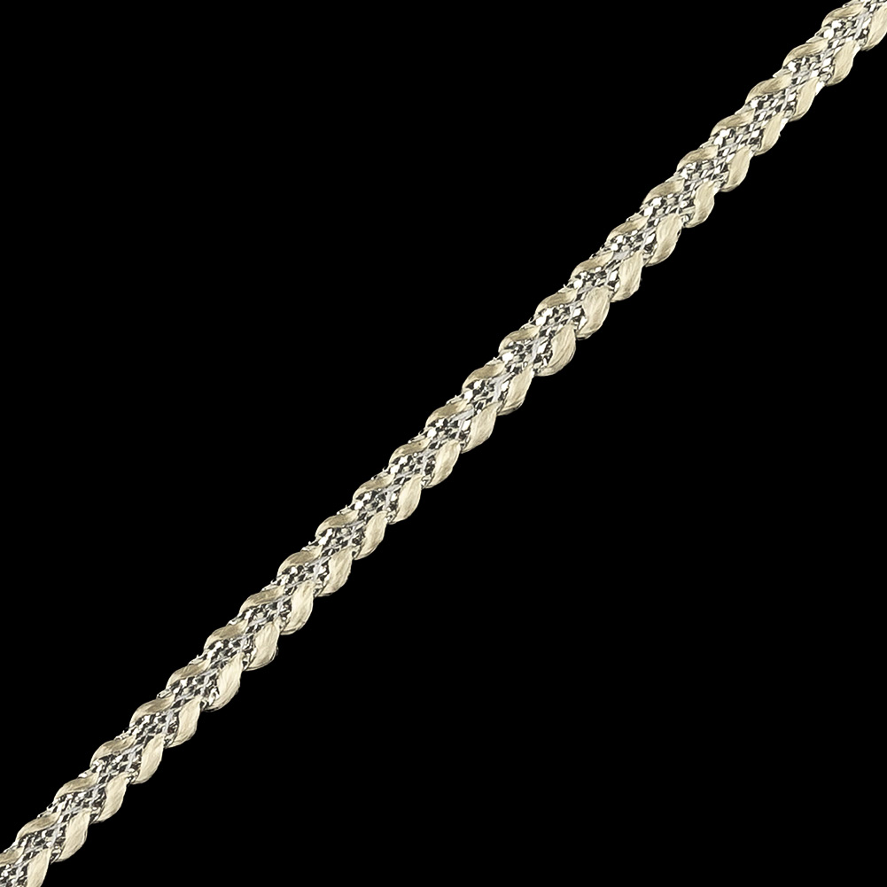 Metallic Silver and White Braided Trim – 0.1875″ Metallic Silver and White Braided Trim – 0.1875″