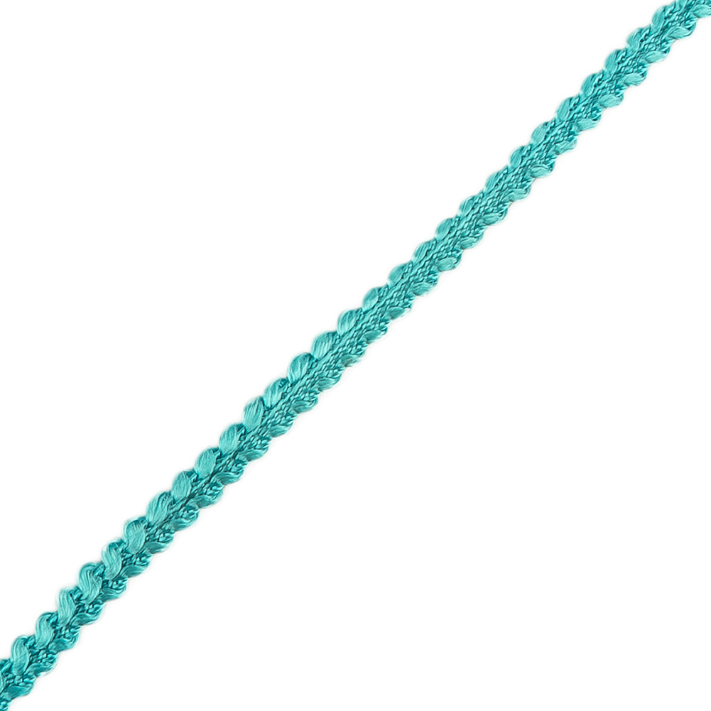 Turquoise Cotton Blend Braided Trim - 0.1875"