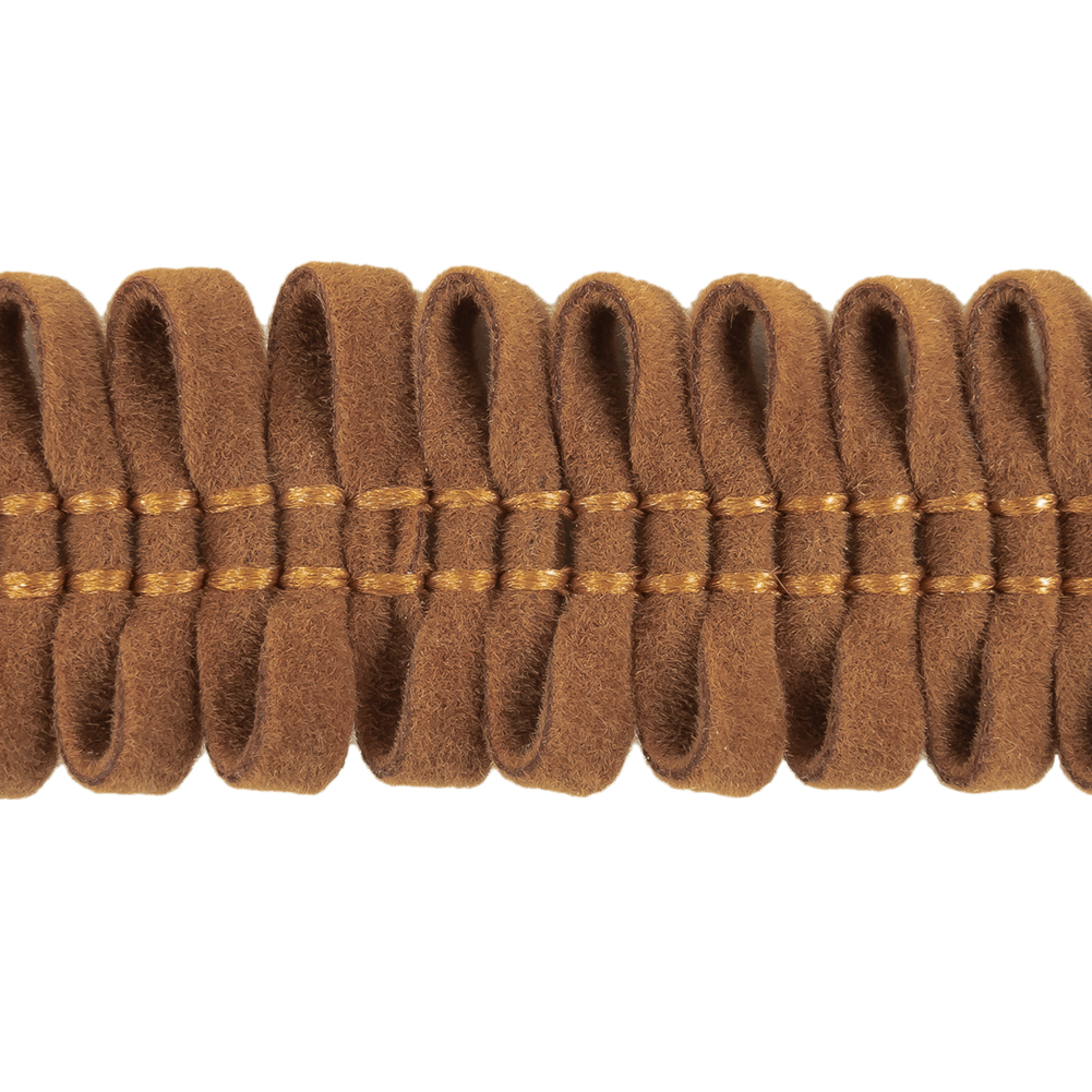 Caramel Loopy Faux Suede Trim - 0.625"