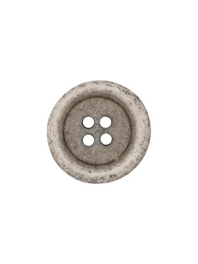Italian Matte White and Gray Speckled 4-Hole Jacket Button – 24L/15mm Italian Matte White and Gray Speckled 4-Hole Jacket Button – 24L/15mm