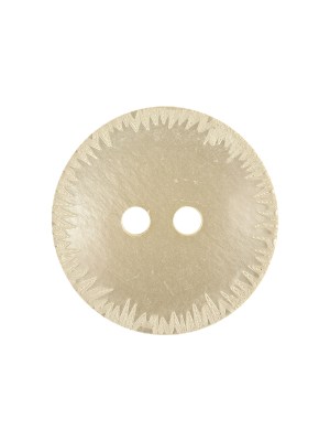Barely Yellow Tinted Abstract 2-Hole Button with Saw Toothed Etchings – 33L/21mm Barely Yellow Tinted Abstract 2-Hole Button with Saw Toothed Etchings – 33L/21mm