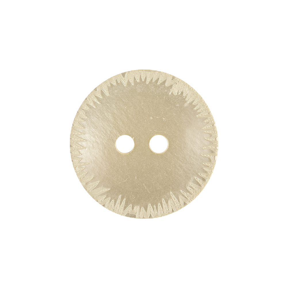 Barely Yellow Tinted Abstract 2-Hole Button with Saw Toothed Etchings – 33L/21mm Barely Yellow Tinted Abstract 2-Hole Button with Saw Toothed Etchings – 33L/21mm