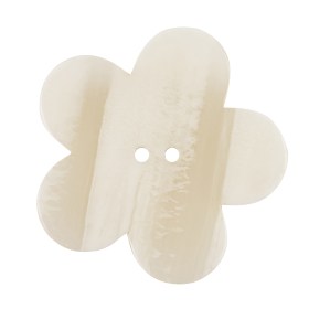 Cannoli Cream and Translucent Beige 2-Hole Flower Shaped Button – 58L/37mm Cannoli Cream and Translucent Beige 2-Hole Flower Shaped Button – 58L/37mm