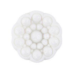 Italian White Decorative Circles Floral Shank Back Button – 44L/28mm Italian White Decorative Circles Floral Shank Back Button – 44L/28mm