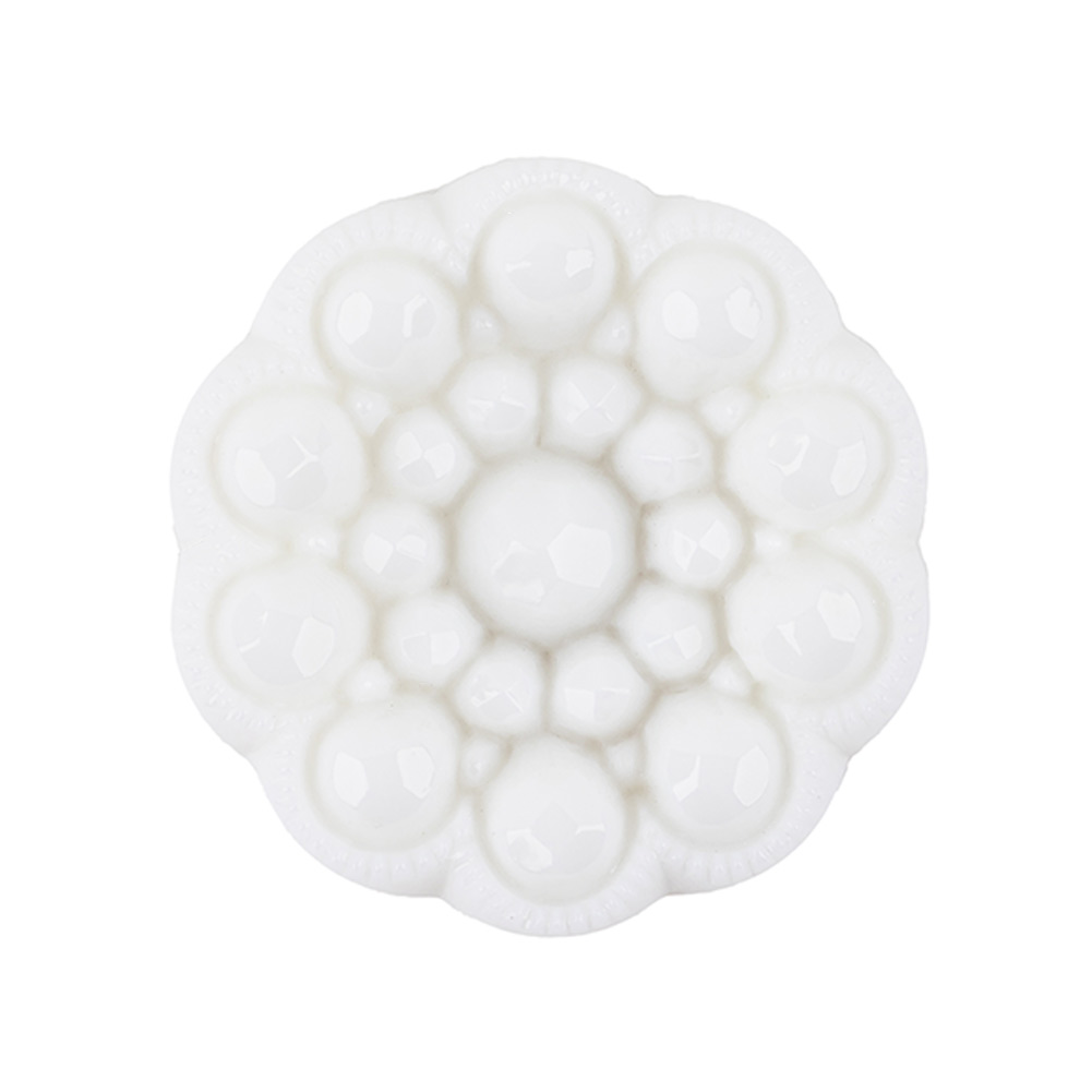 Italian White Decorative Circles Floral Shank Back Button – 44L/28mm Italian White Decorative Circles Floral Shank Back Button – 44L/28mm