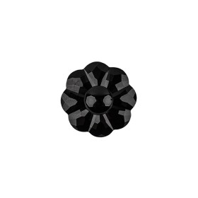 Italian Black Faceted Shank Back Flower Button – 24L/15mm Italian Black Faceted Shank Back Flower Button – 24L/15mm