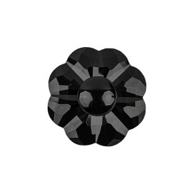 Italian Black Faceted Shank Back Flower Button – 36L/23mm Italian Black Faceted Shank Back Flower Button – 36L/23mm