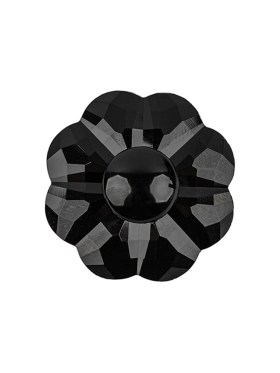 Italian Black Faceted Shank Back Flower Button – 36L/23mm Italian Black Faceted Shank Back Flower Button – 36L/23mm
