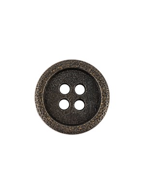 Italian Bronze Shallow Plate 4-Hole Metal Look Coat Button – 24L/15mm Italian Bronze Shallow Plate 4-Hole Metal Look Coat Button – 24L/15mm