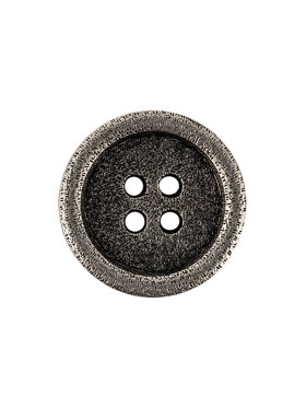 Italian Carbon Silver Shallow Plate 4-Hole Metal Look Coat Button – 32L/20mm Italian Carbon Silver Shallow Plate 4-Hole Metal Look Coat Button – 32L/20mm