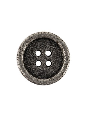 Italian Carbon Silver Shallow Plate 4-Hole Metal Look Coat Button – 32L/20mm Italian Carbon Silver Shallow Plate 4-Hole Metal Look Coat Button – 32L/20mm