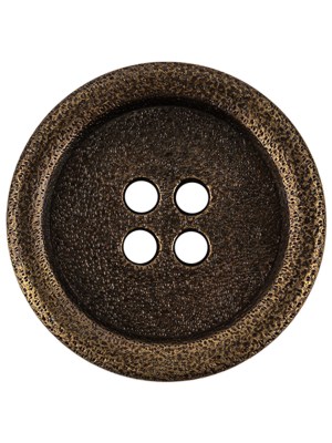 Italian Hint of Gold Bronze Shallow Plate 4-Hole Metal Look Coat Button – 44L/28mm Italian Hint of Gold Bronze Shallow Plate 4-Hole Metal Look Coat Button – 44L/28mm
