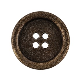 Italian Hint of Gold Bronze Shallow Plate 4-Hole Metal Look Coat Button – 44L/28mm Italian Hint of Gold Bronze Shallow Plate 4-Hole Metal Look Coat Button – 44L/28mm