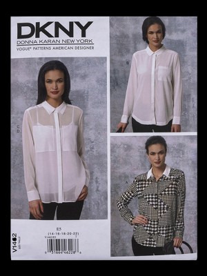 Vogue Patterns DKNY Misses’ Button Down Shirt Pattern V1462 Size E5 Vogue Patterns DKNY Misses’ Button Down Shirt Pattern V1462 Size E5