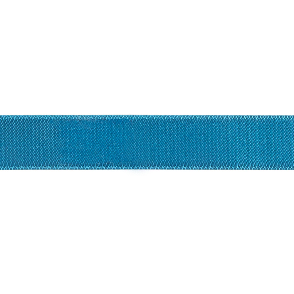 Peacock Blue Single Faced Satin Ribbon - 0.625"
