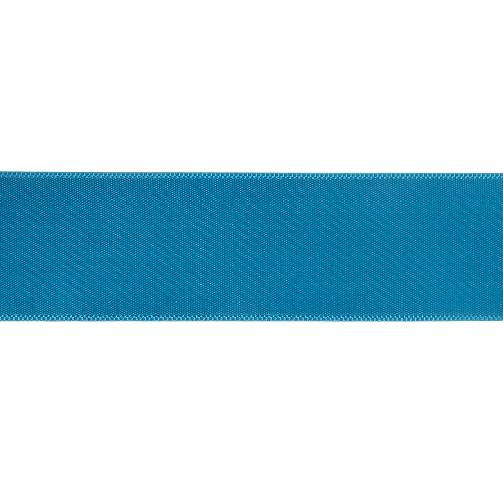 Peacock Blue Single Faced Satin Ribbon - 1"